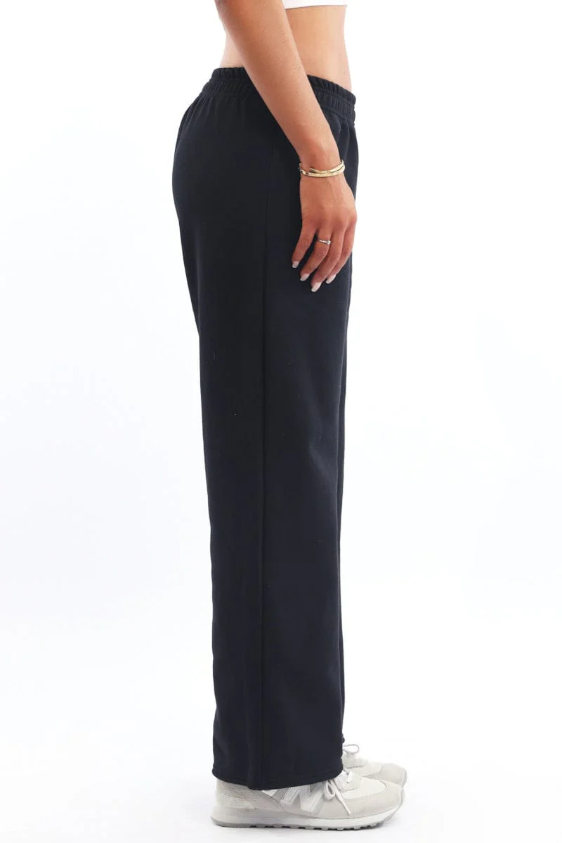 Black Track Pants Wide Leg - Image 3