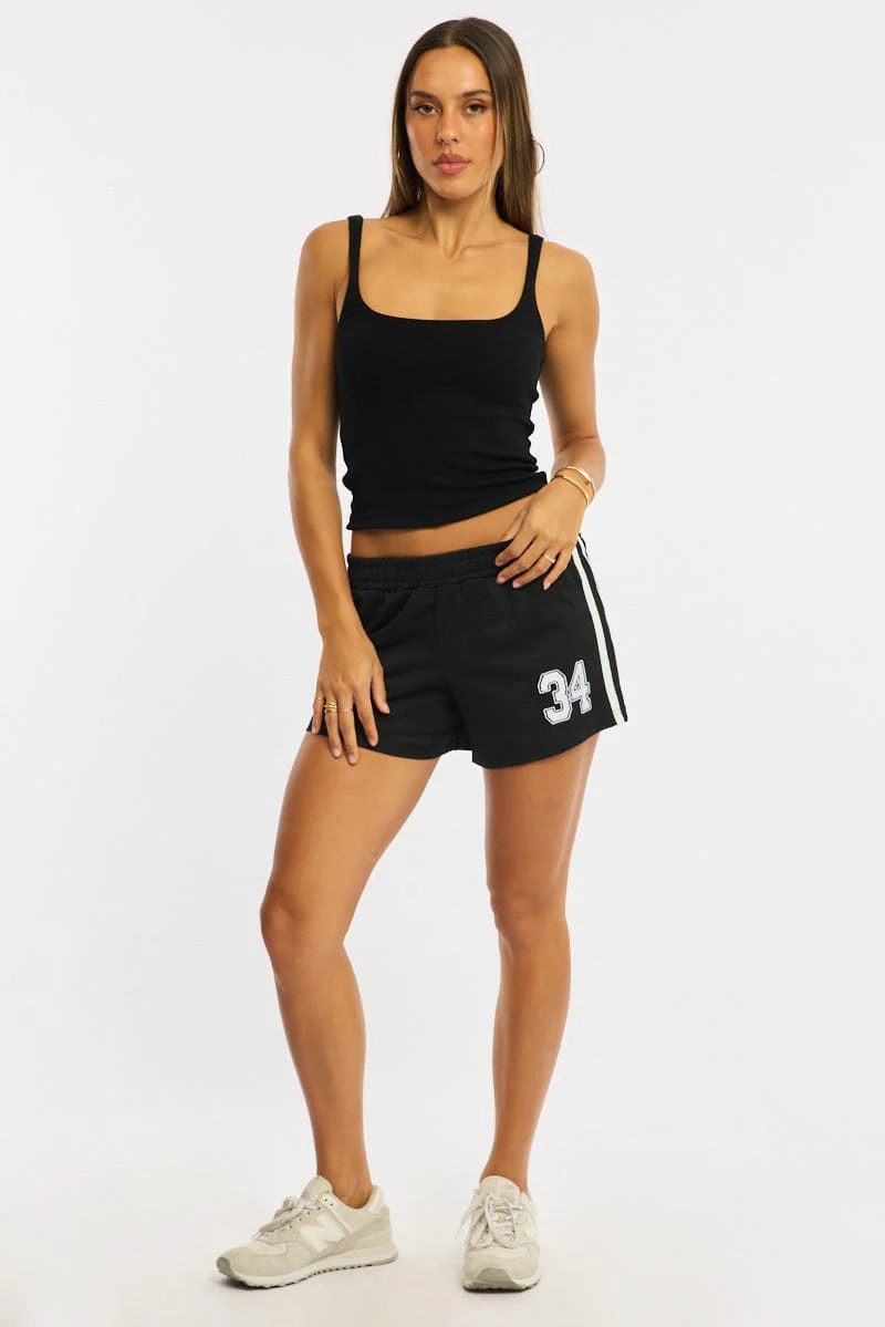 Black Track Shorts Mesh - Image 3