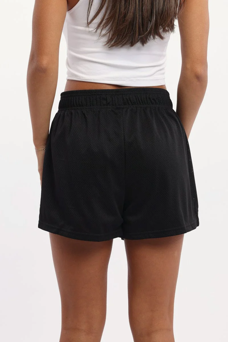 Black Track Shorts Side Stripe - Image 5