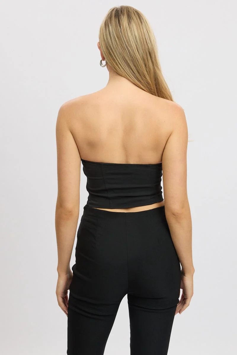 Black Trimmed Tube Top - Image 5