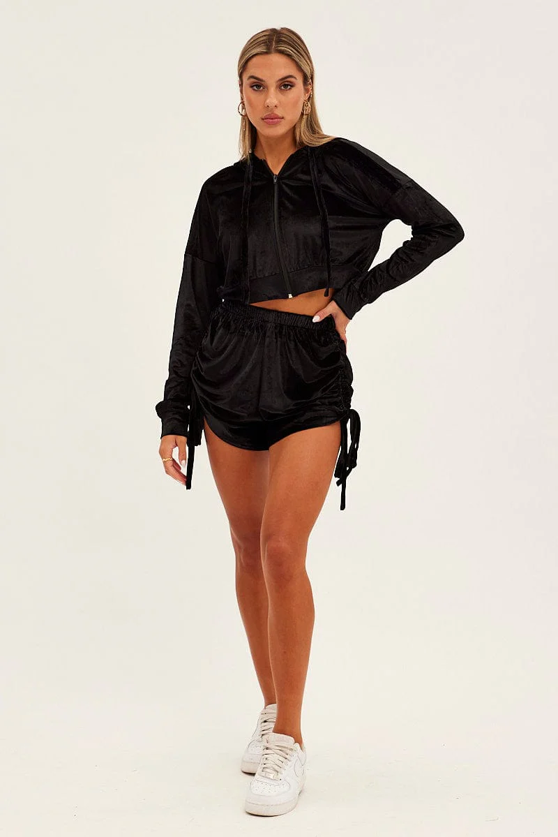 Black Velvet Shorts - Image 3