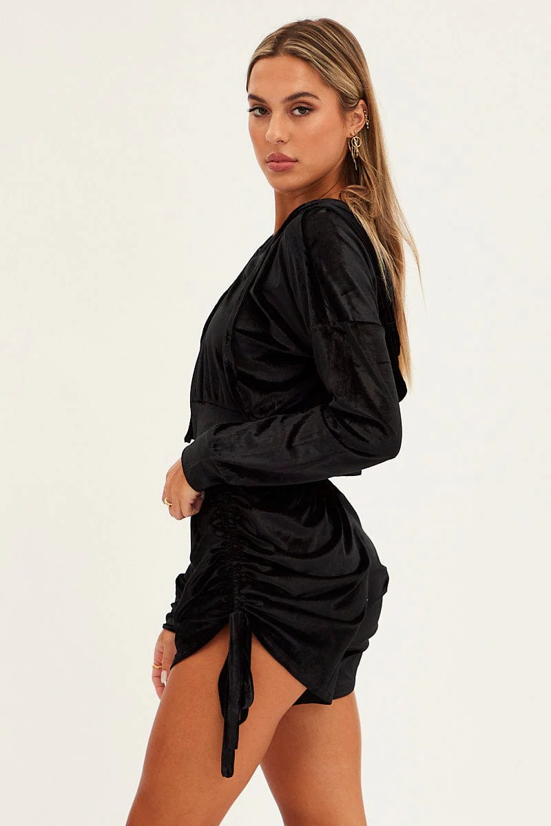 Black Velvet Shorts - Image 4