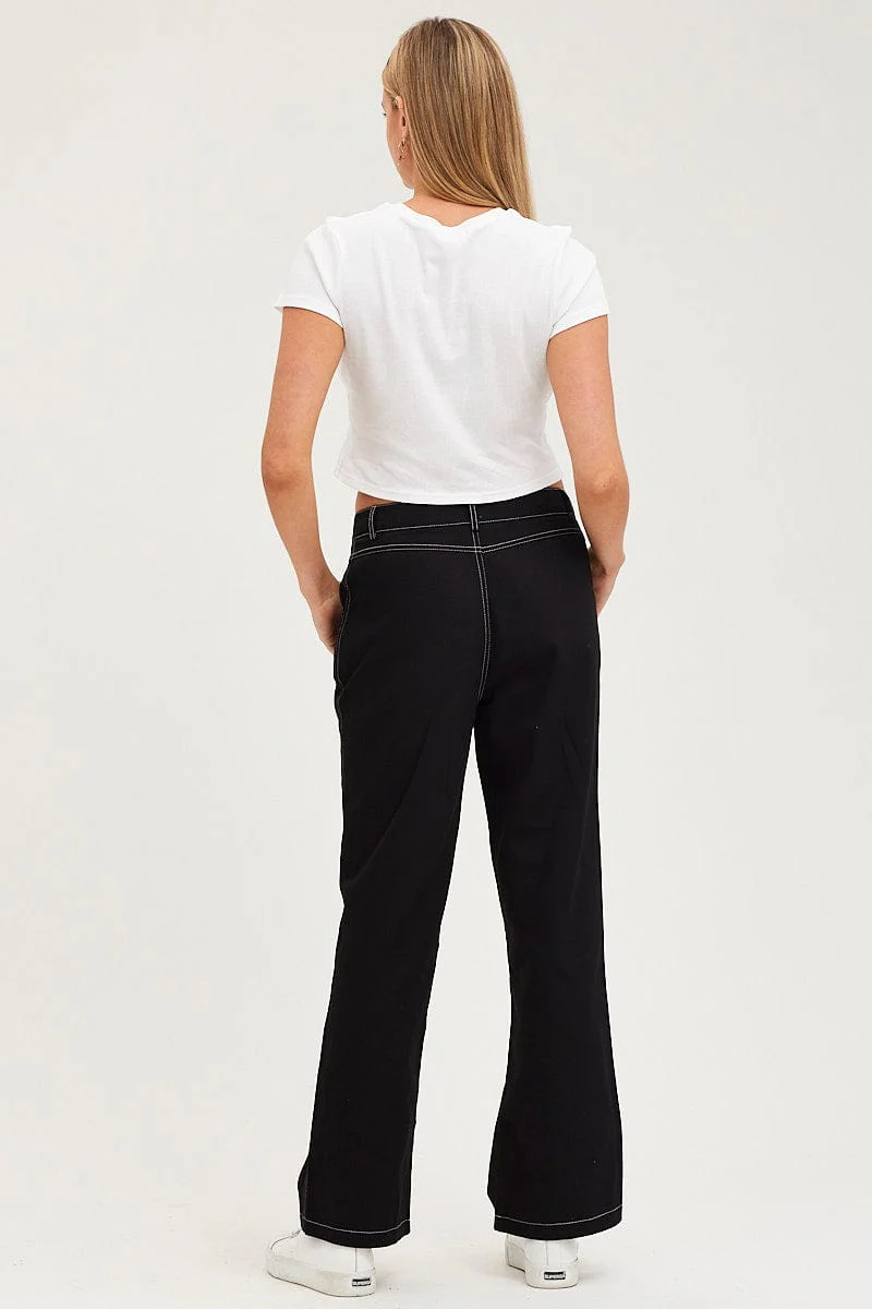 Black Wide Leg Pants High Rise - Image 5