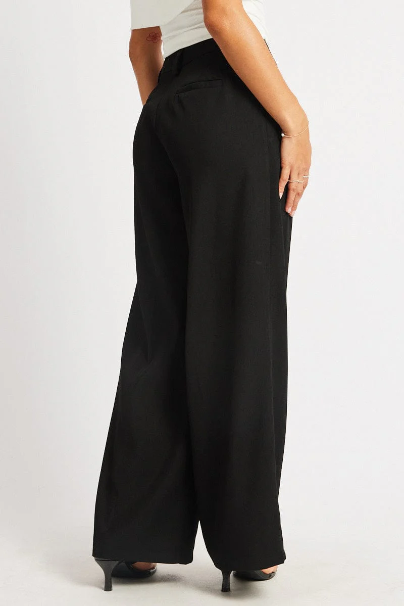 Black Wide Leg Pants High Rise - Image 5
