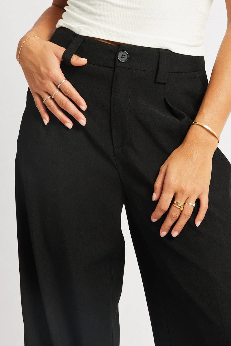 Black Wide Leg Pants High Rise - Image 6