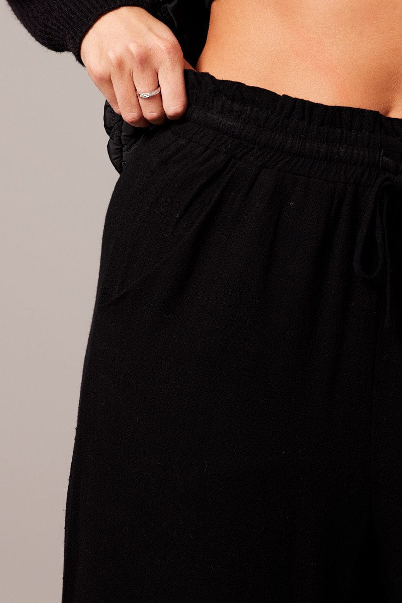 Black Wide Leg Pants High Rise - Image 6