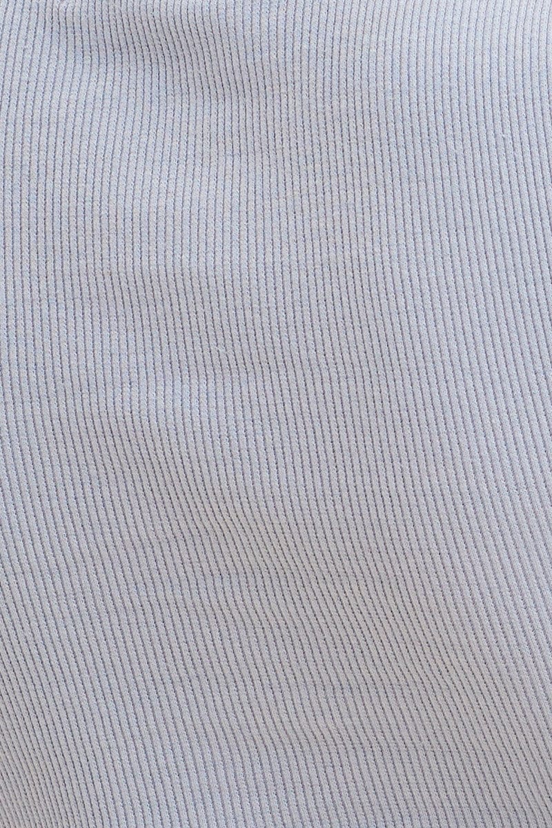 Blue Baby Tee Crop Crew Neck Short Sleeve Rib - Image 6