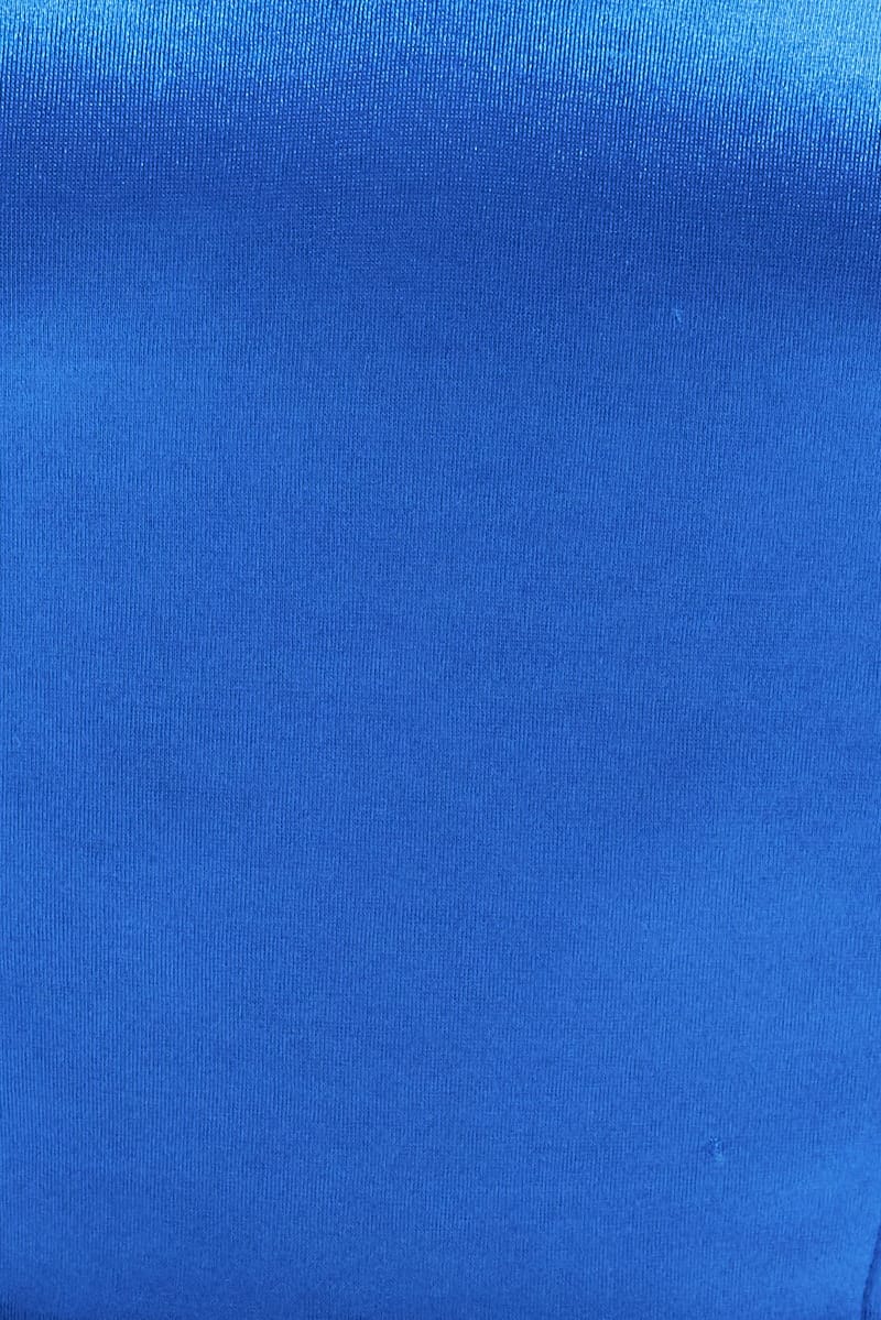 Blue Bodysuit Sleeveless Sweetheart Satin Stretch - Image 6