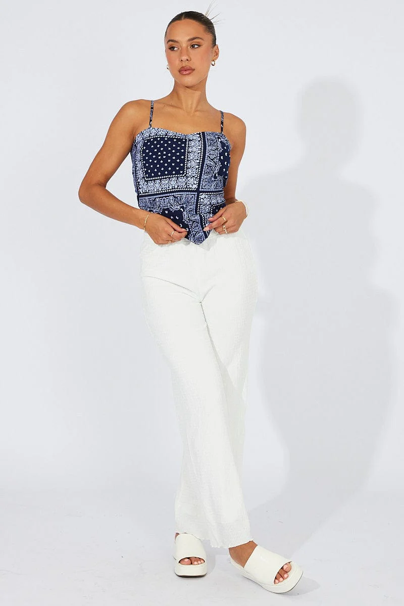 Blue Boho Scarf Top - Image 2