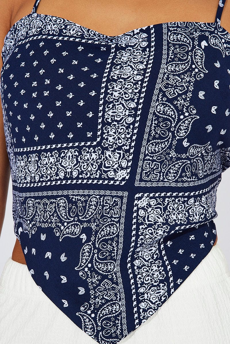 Blue Boho Scarf Top - Image 6