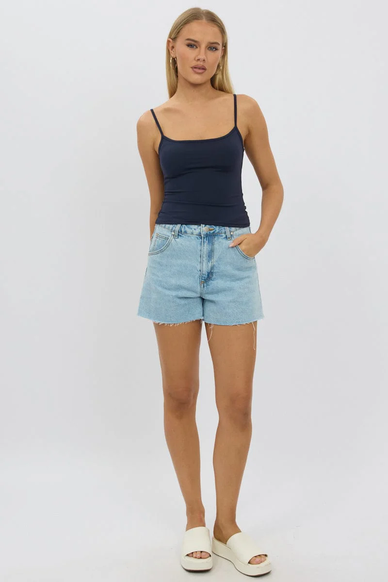 Blue Cami Top Thin Strap Supersoft - Image 2