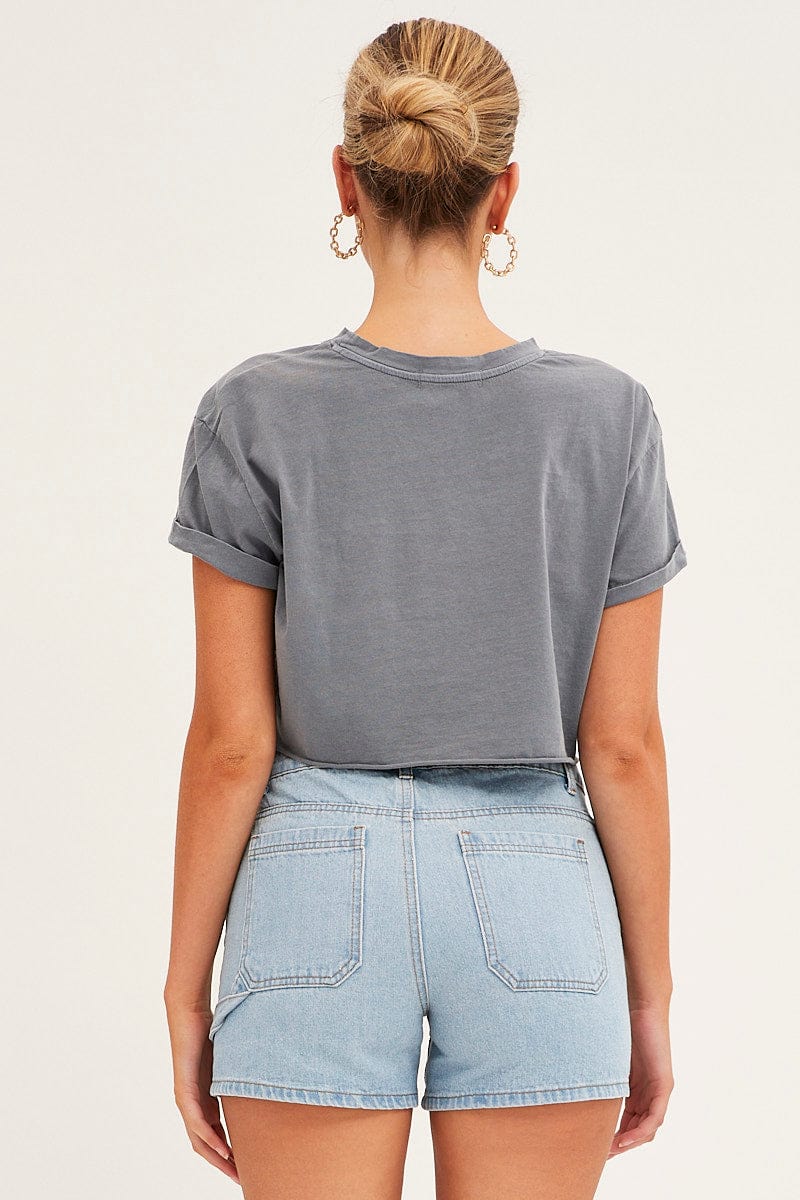 Blue Carpenter Denim Shorts High Rise - Image 5