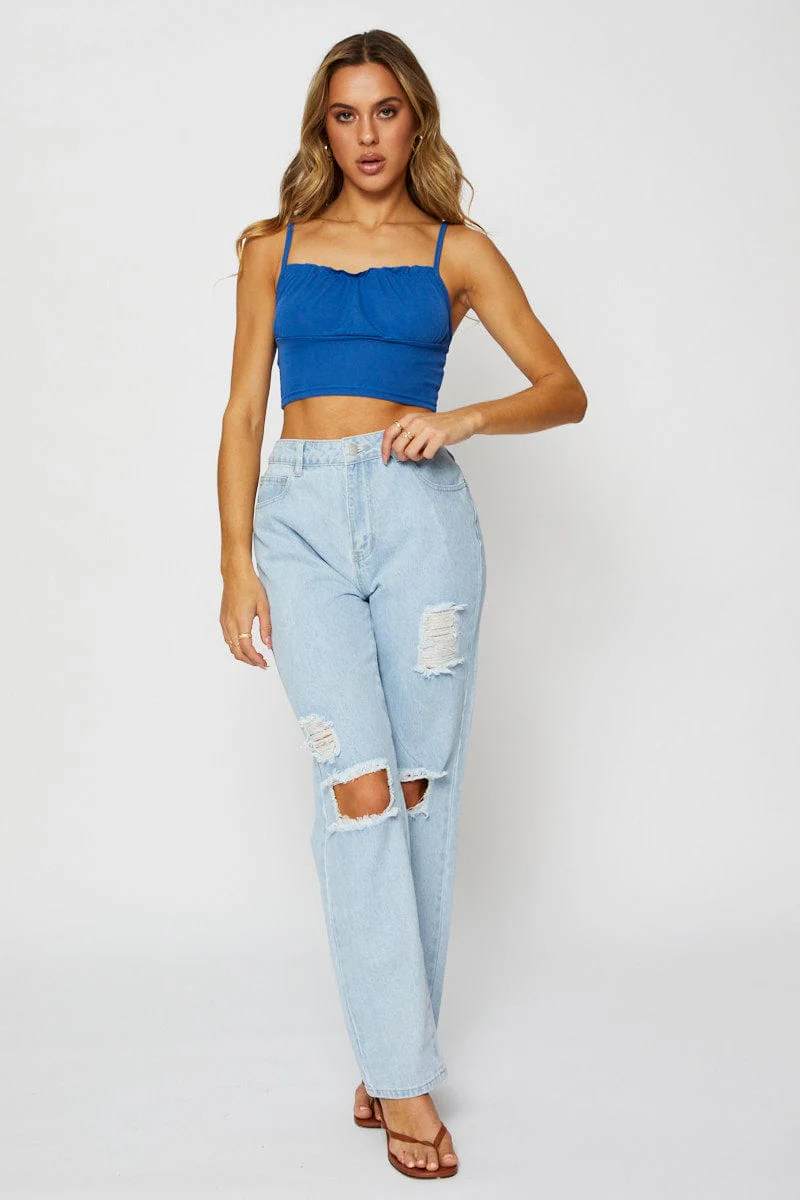 Blue Crop Top - Image 2