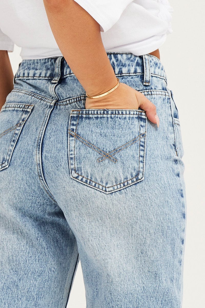Blue Denim Jean High Rise Straight - Image 6