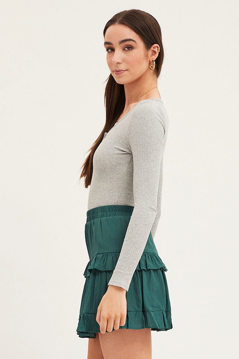 Blue Flare Skirt Mini High Rise - Image 4