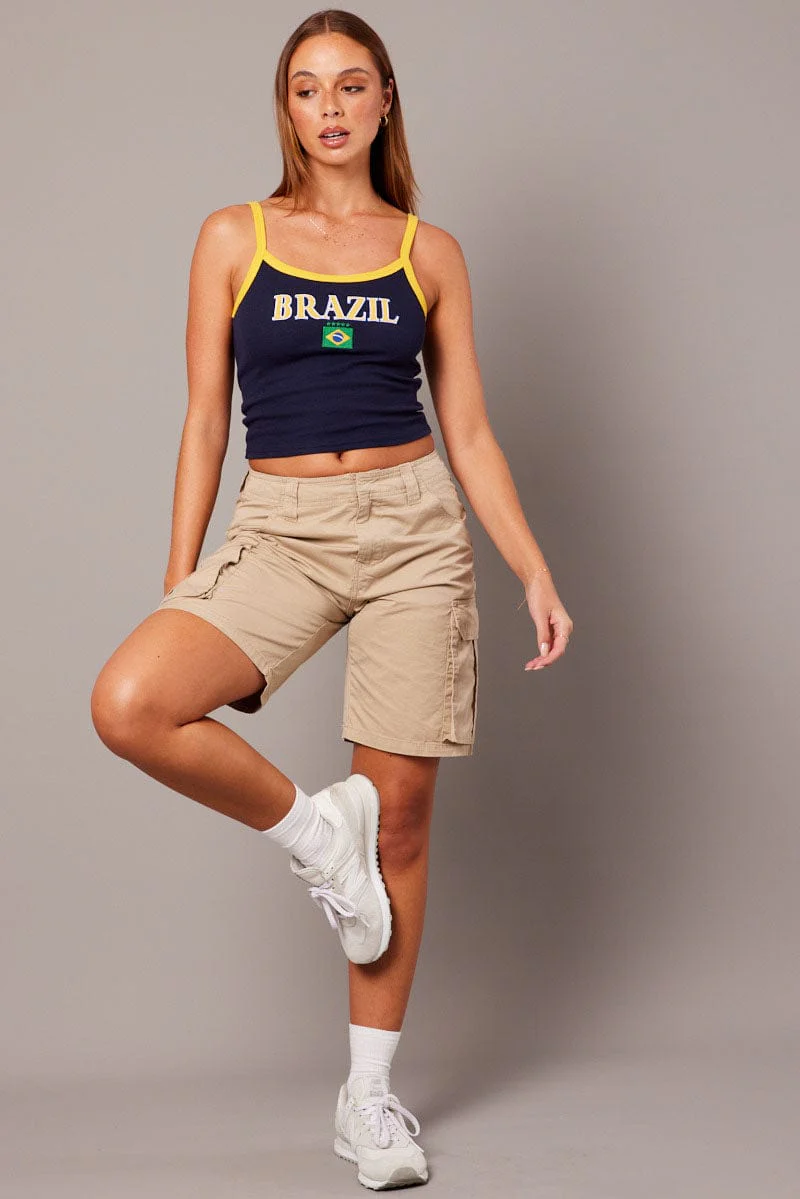 Blue Graphic Singlet Top - Image 2