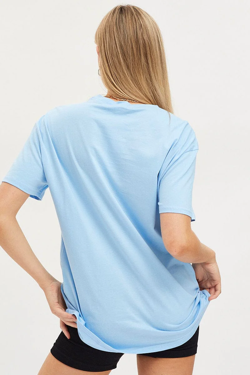 Blue Graphic T-Shirt Short Sleeve - Image 4