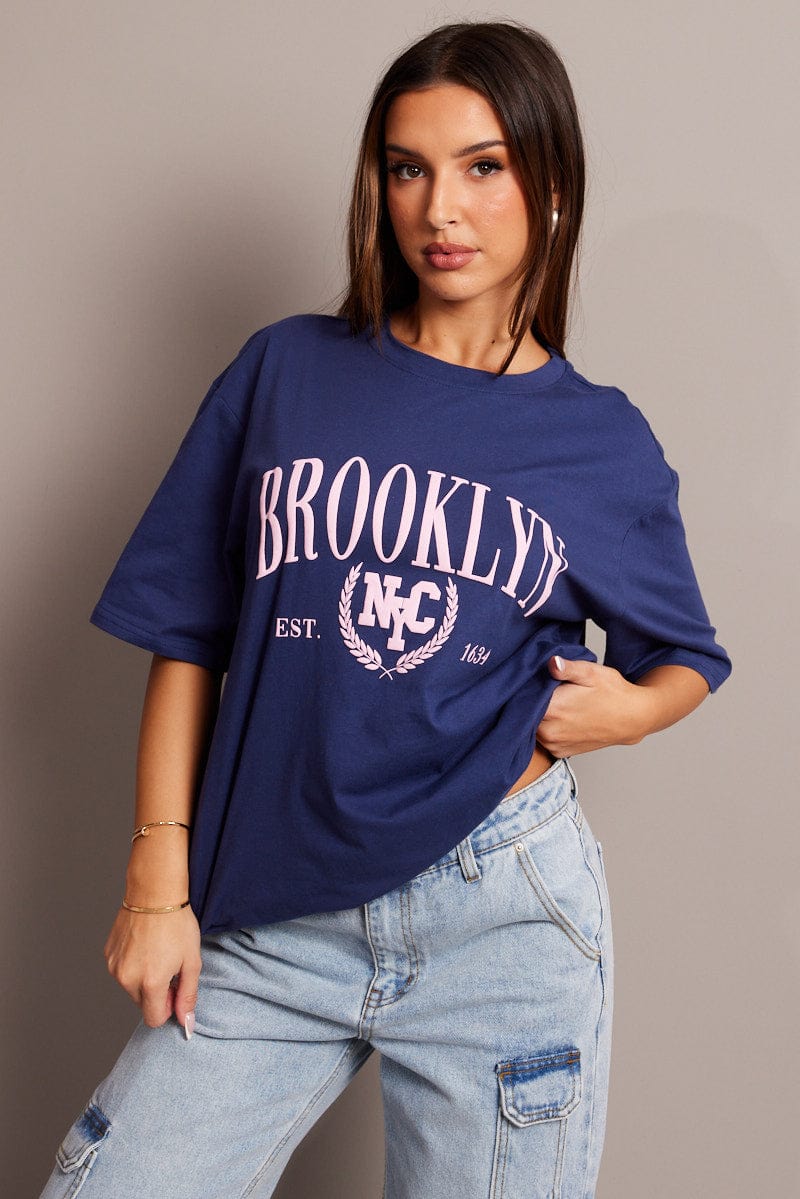 Blue Graphic Tee Short Sleeve - Image 3