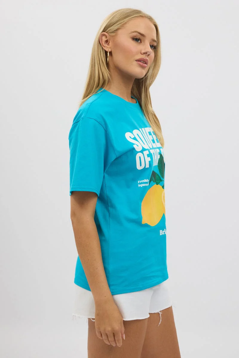 Blue Graphic Tee Short Sleeve - Image 4