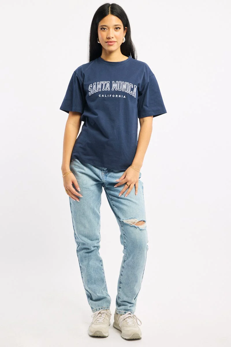 Blue Graphic Tee Short Sleeve - Image 2
