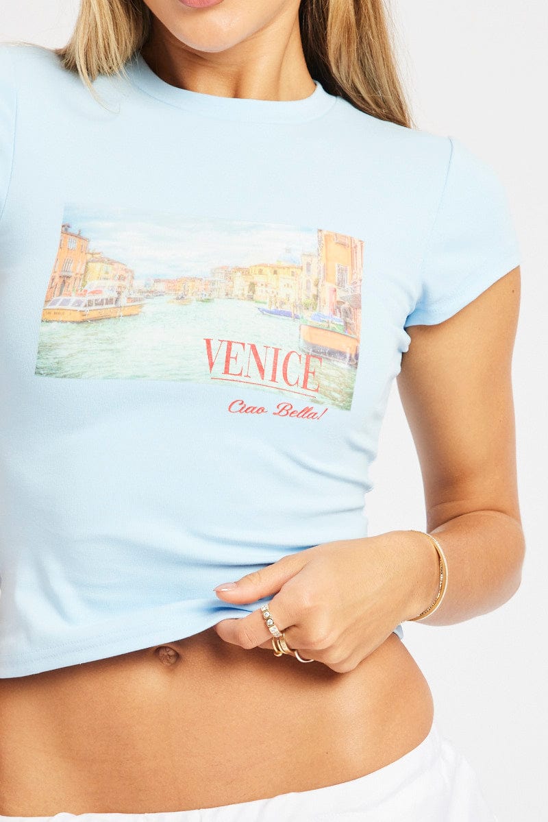 Blue Graphic Tee Short Sleeve - Image 6