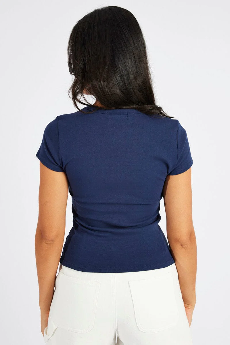 Blue Graphic Tee Short Sleeve - Image 5