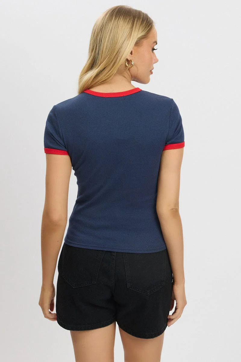 Blue Graphic Tee Short Sleeve - Image 5