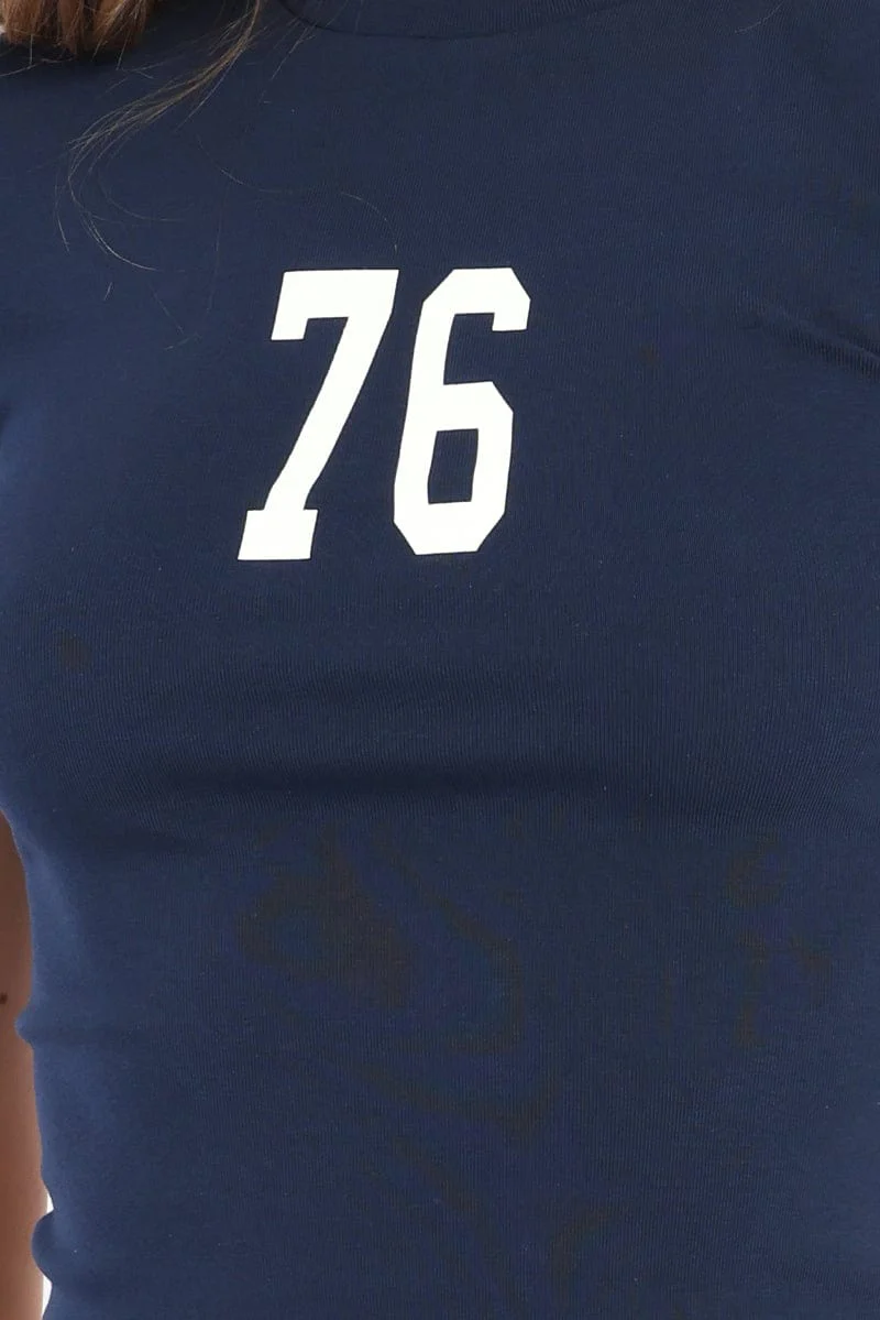 Blue Graphic Tee Short Sleeve - Image 5