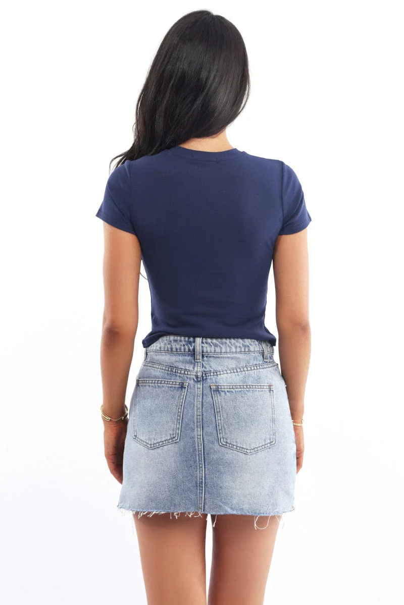 Blue Graphic Tee Short Sleeve - Image 4