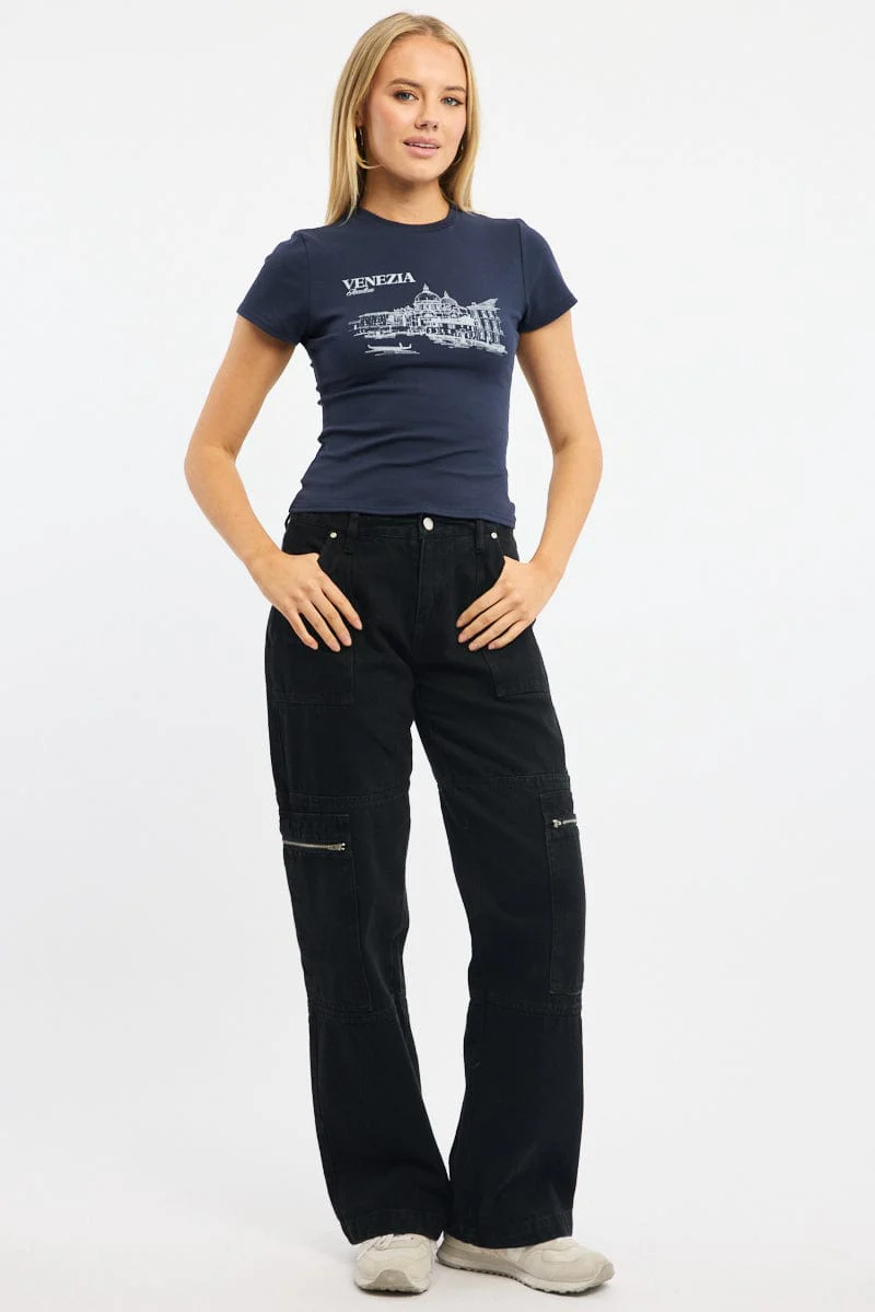 Blue Graphic Tee Short Sleeve - Image 2