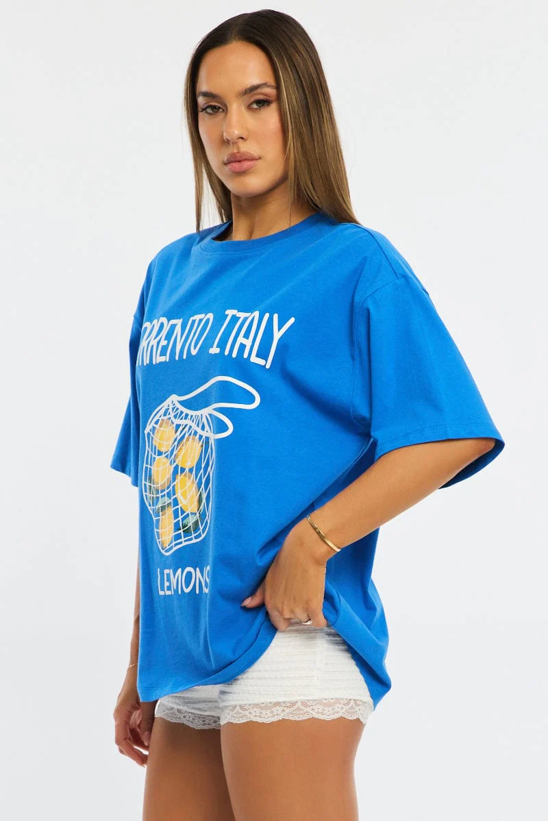 Blue Graphic Tee Short Sleeve - Image 3