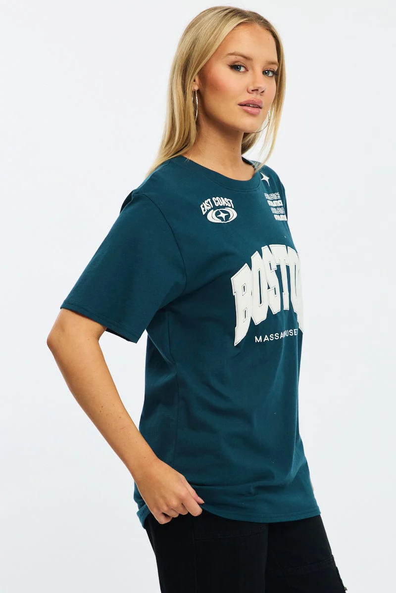 Blue Graphic Tee Short Sleeve - Image 3