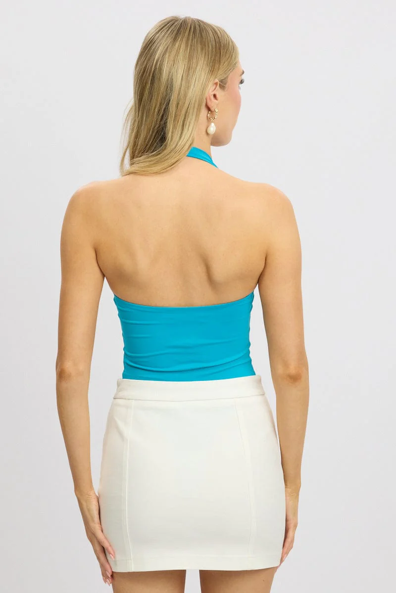 Blue Halter Bodysuit Supersoft - Image 4