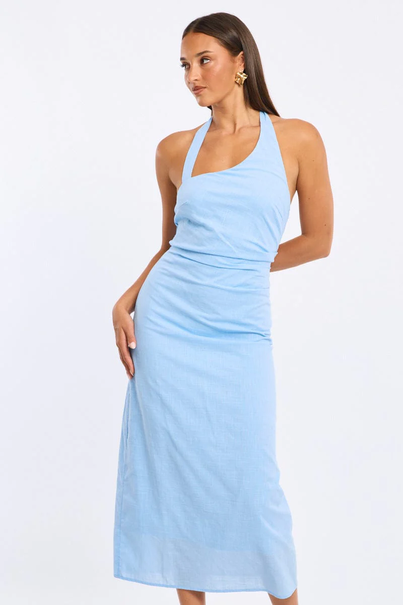 Blue Halter Maxi Dress - Image 2