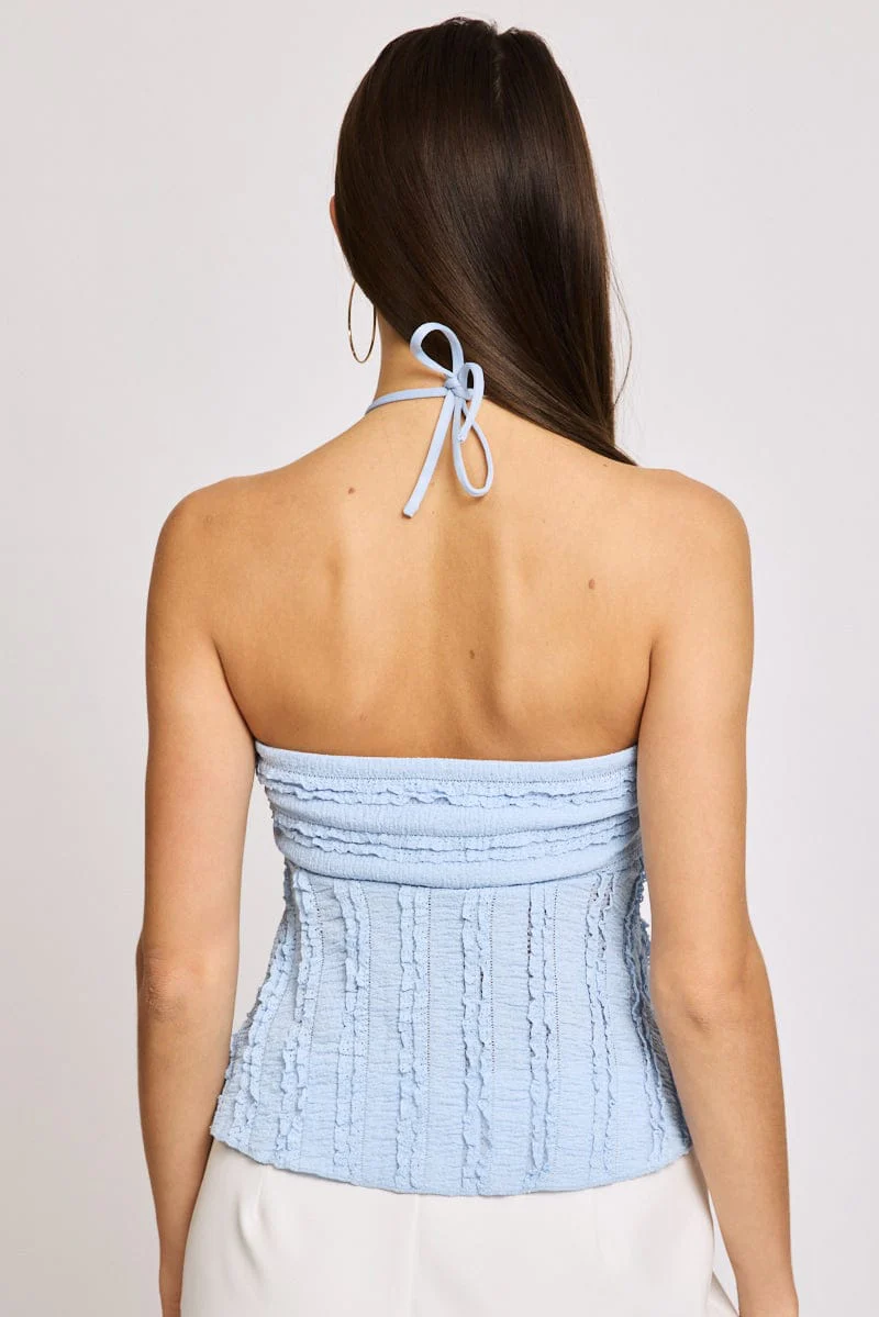 Blue Halter Top Sleeveless - Image 4
