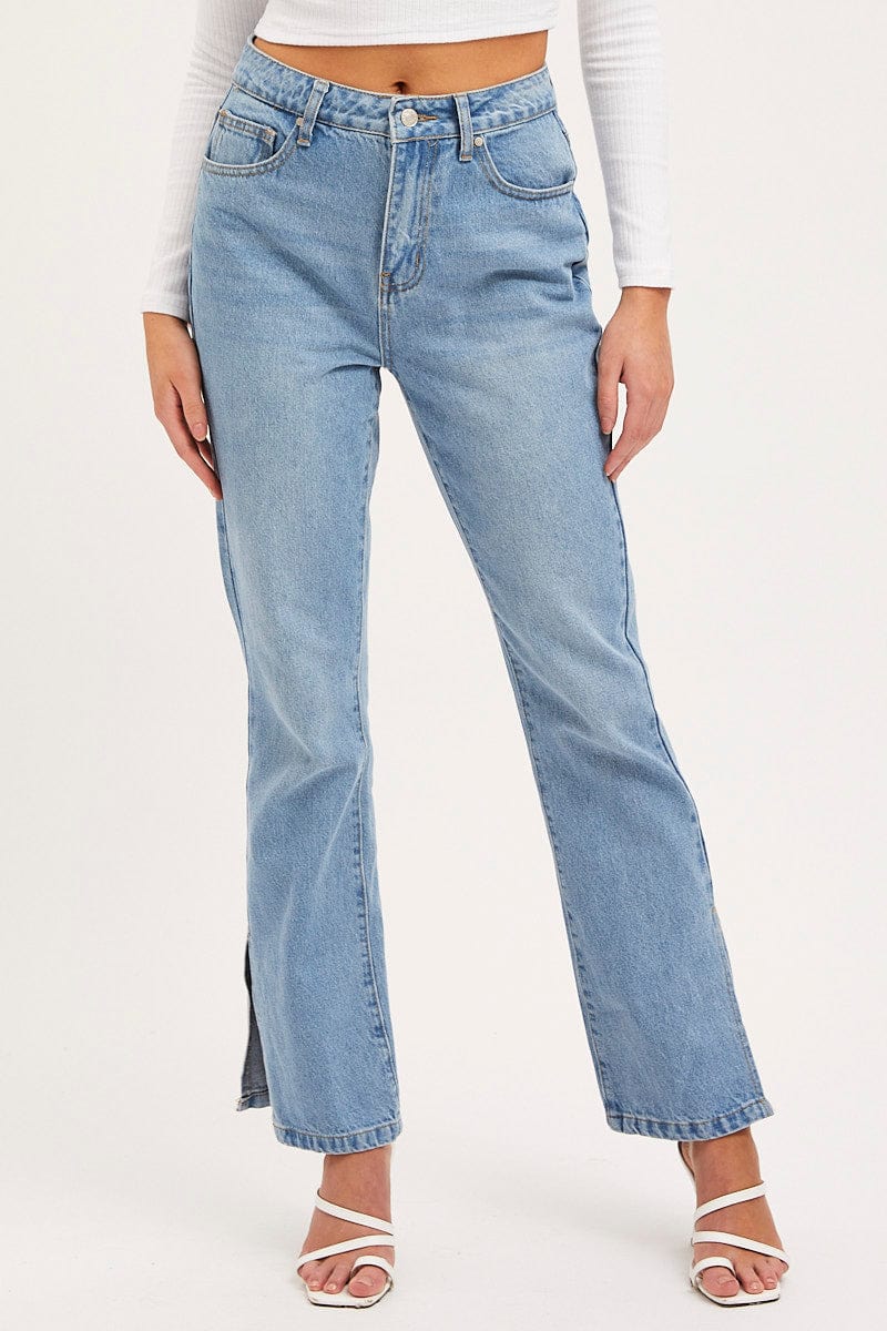 Blue High Rise Mom Jeans - Image 2