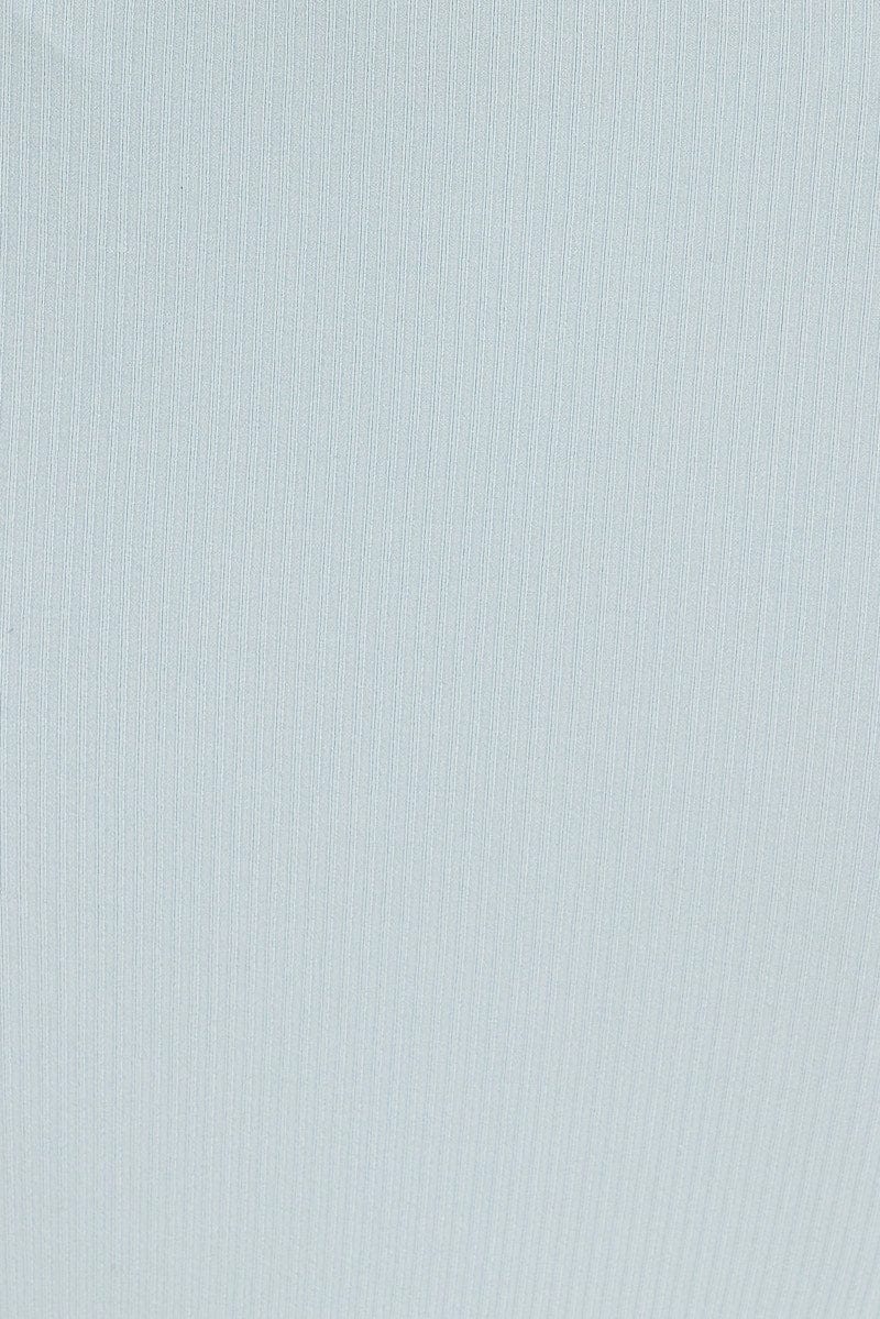 Blue High Waist Jersey Skinny Maxi Skirt - Image 6
