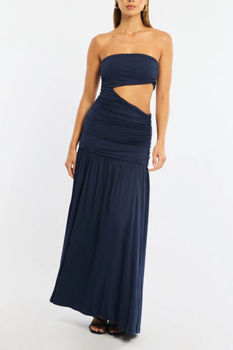 Blue Maxi Dress Cut Out - Image 5