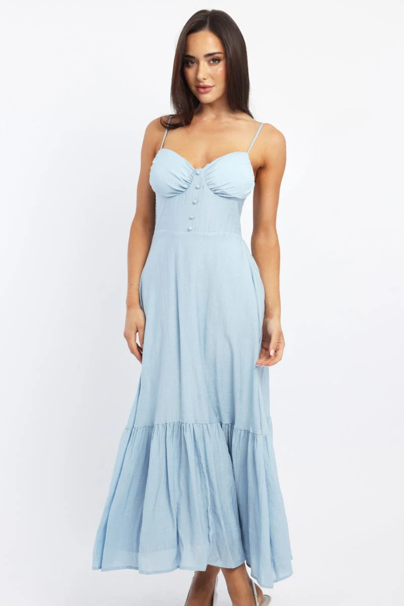 Blue Maxi Dress Tiered - Image 2