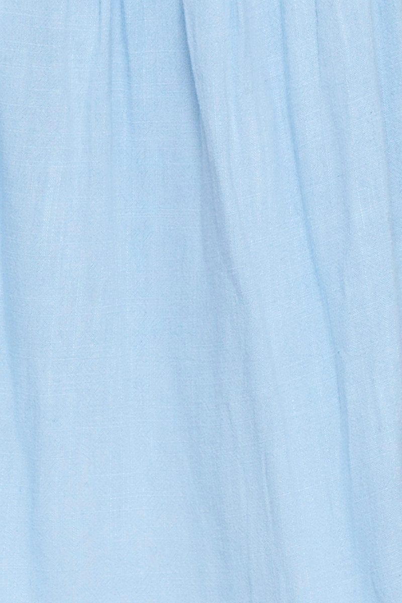 Blue Midi Dress Sleeveless Tie Shoulder - Image 6