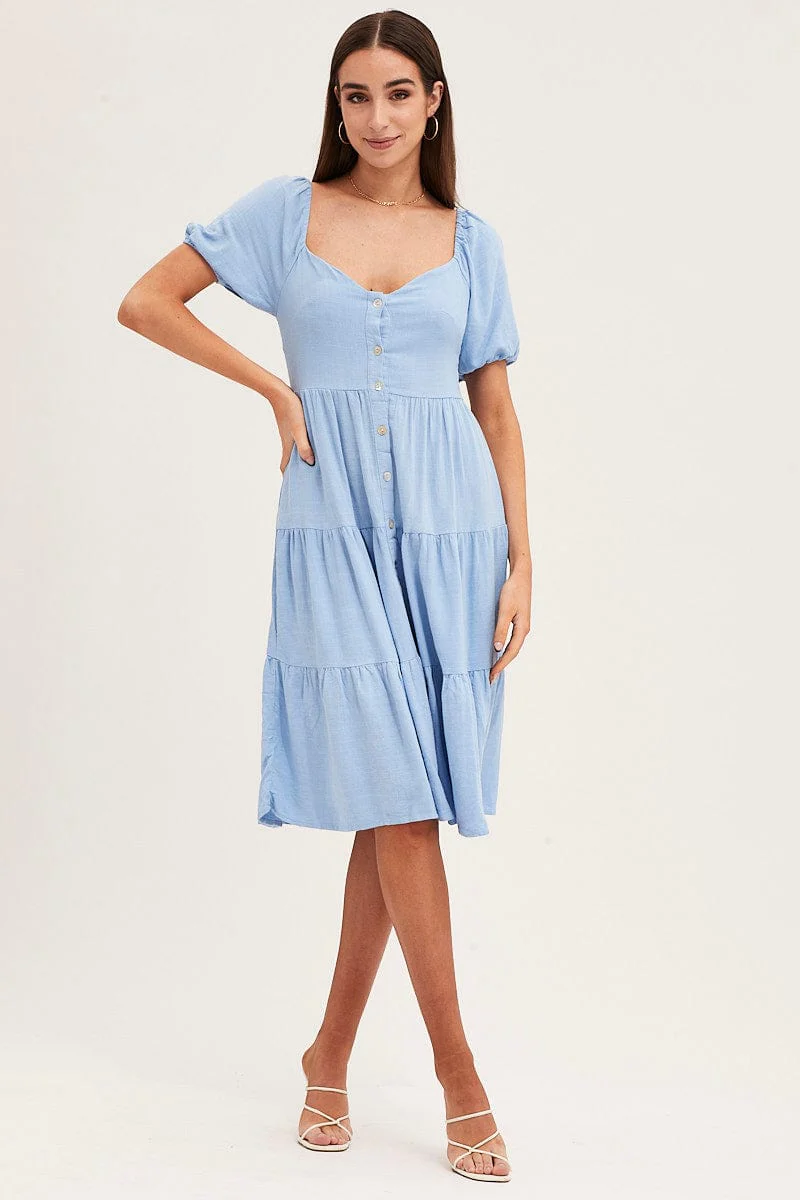 Blue Midi Dress Sweetheart - Image 3