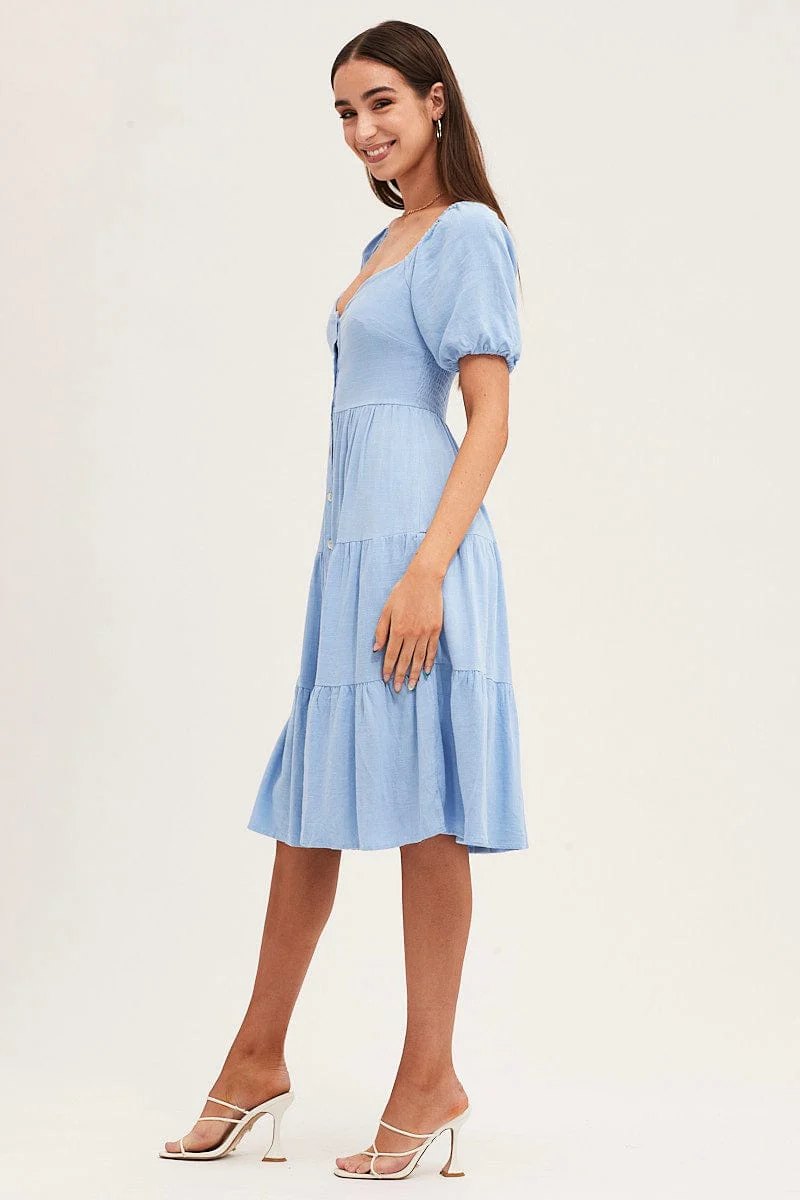 Blue Midi Dress Sweetheart - Image 4