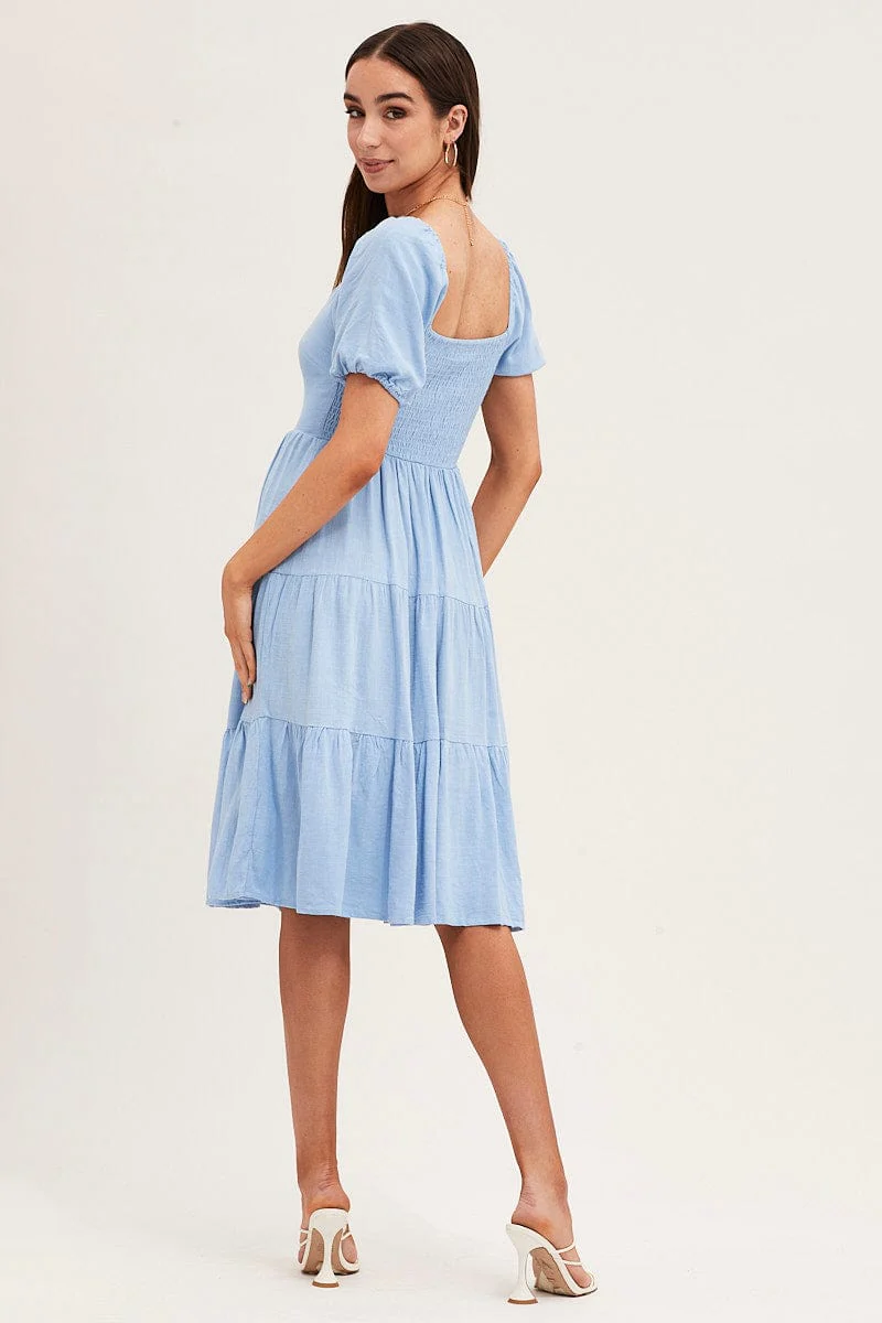Blue Midi Dress Sweetheart - Image 5