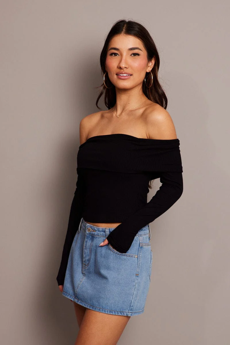 Blue Mini Skirt Mid Rise - Image 4