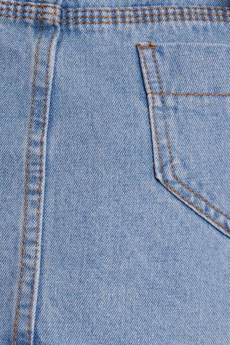 Blue Mini Skirt Mid Rise - Image 6