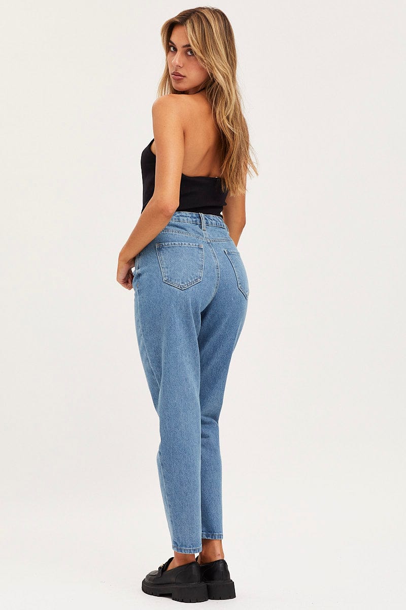 Blue Mom Jeans High Rise - Image 6