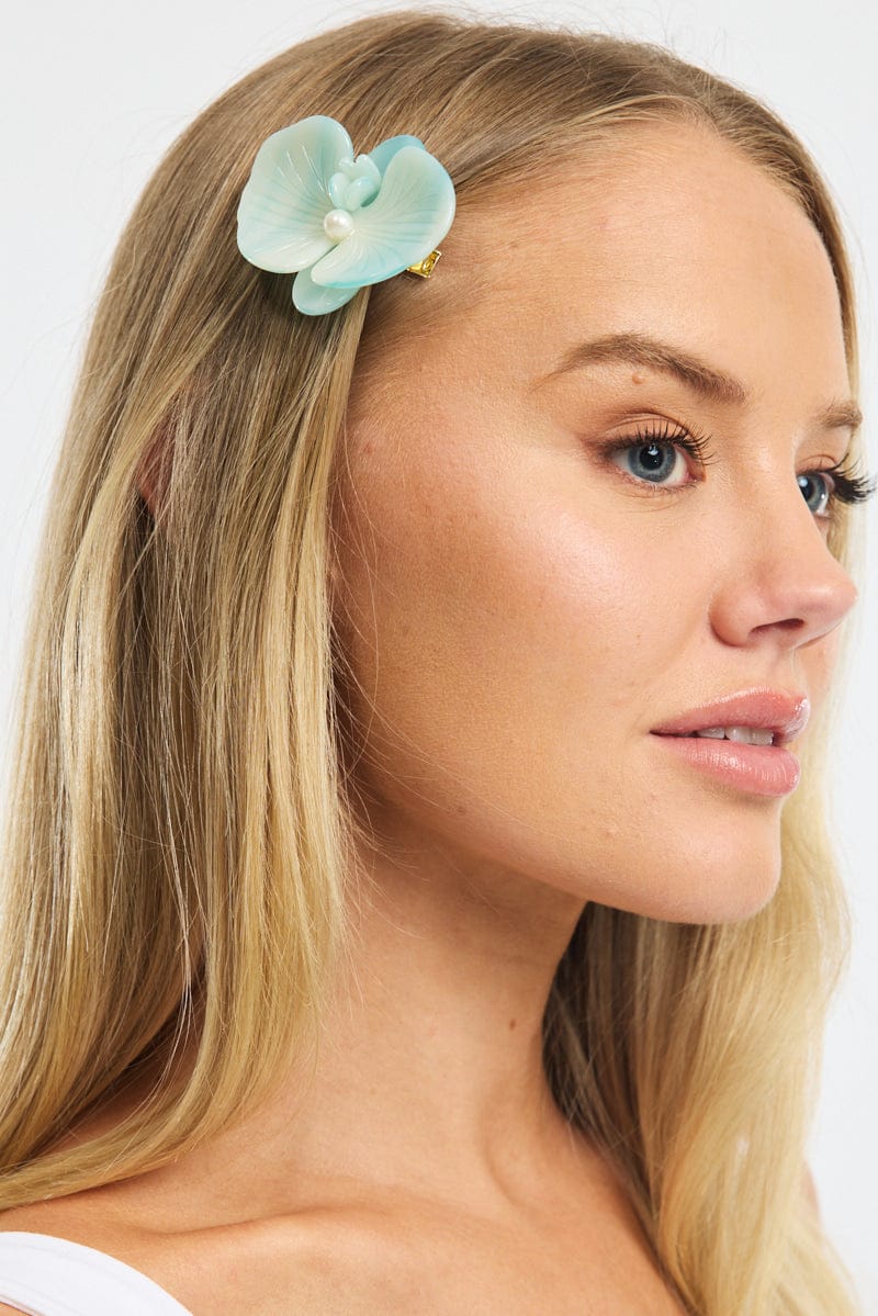 Blue Orchid Hair Clip