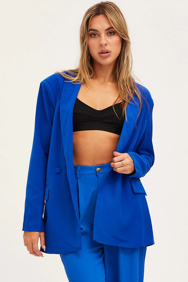 Blue Oversized Jacket Long Sleeve - Image 3
