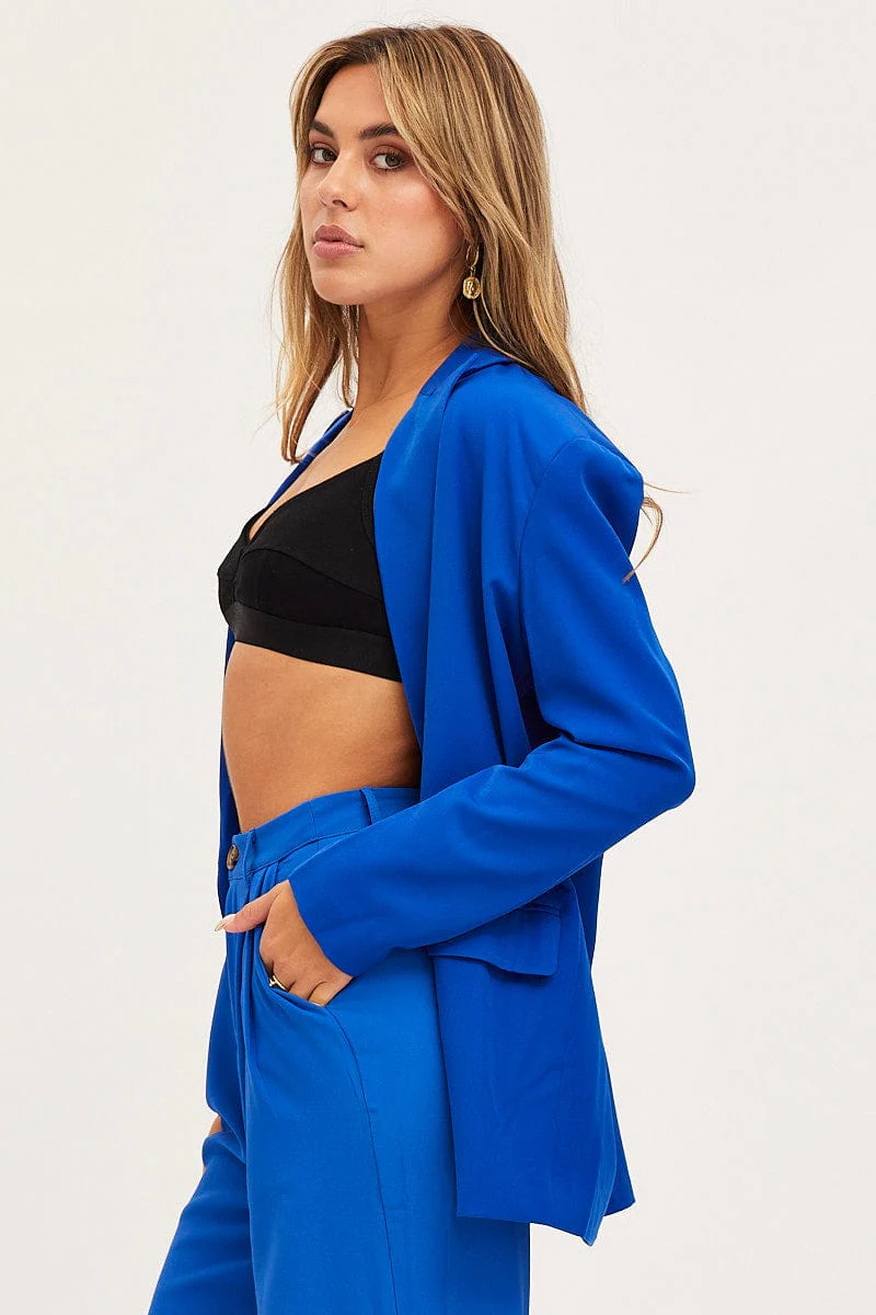 Blue Oversized Jacket Long Sleeve - Image 4