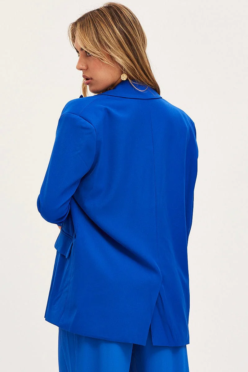 Blue Oversized Jacket Long Sleeve - Image 5